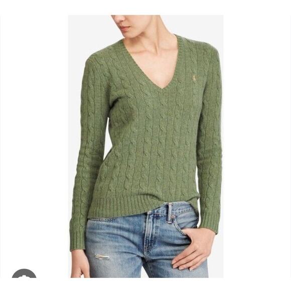 Polo Ralph Lauren Cable Knit Merino Wool & Cashmere Crewneck Sweater Sz S - Picture 1 of 10